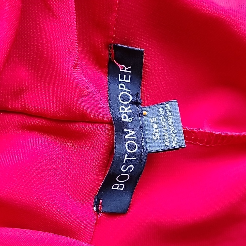 Boston Proper Plunging Stretch Jersey Dress Red sz S Women's - Picture 4 of 6